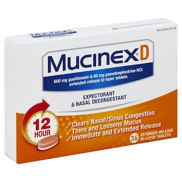 Mucinex D Expectorant & Nasal Decongestant, Tablets