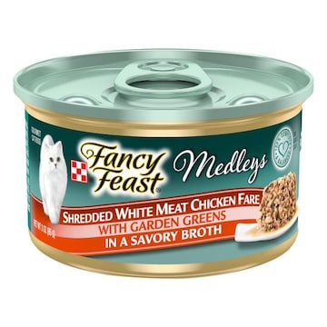Fancy Feast Medleys Cat Food, Gourmet, Shredded White Meat Chicken Fare