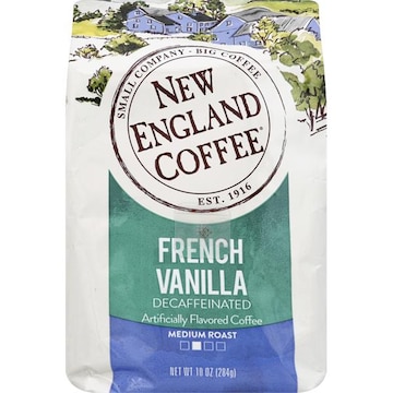 New England Coffee Coffee, Freshly Ground, French Vanilla, Decaffeinated