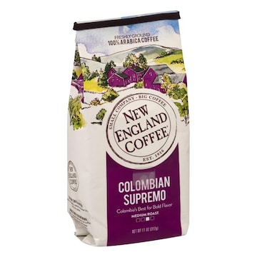 New England Coffee Coffee, 100% Arabica, Freshly Ground, Medium Roast, Columbian Supremo