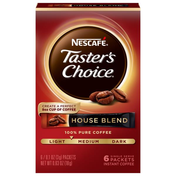 NESCAFÉ Taster's Choice Coffee, Instant, House Blend, Single Serve ...