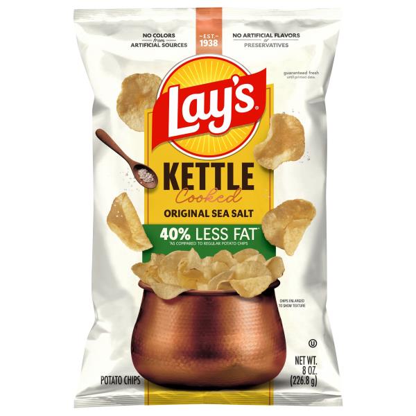 Lay's Less Fat Kettle Cooked Original Sea Salt Potato Chips