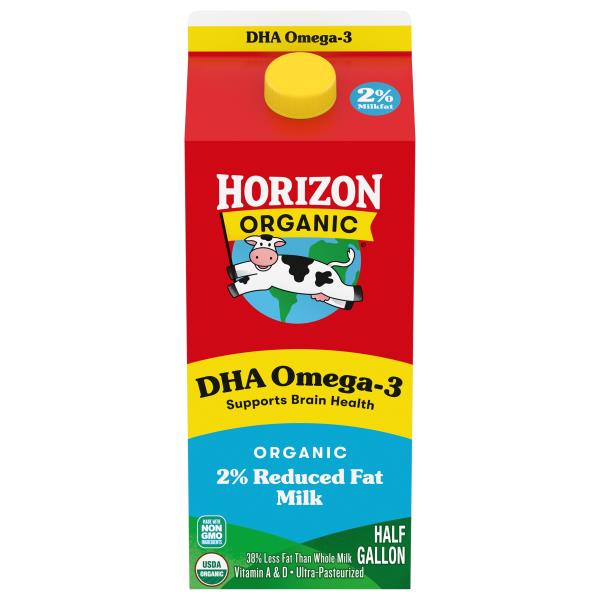 Horizon Organic Milk, DHA Omega-3, Organic, 2% Reduced Fat