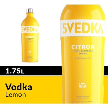 SVEDKA Citron Lemon Lime Flavored Vodka Bottle