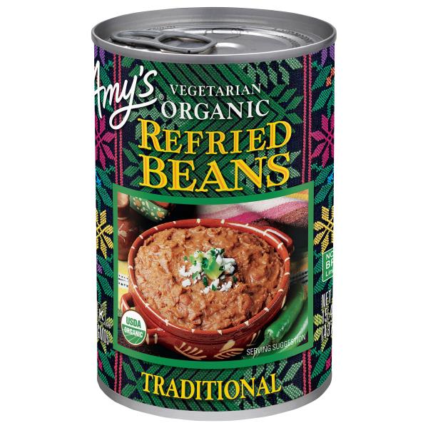 Amy's Organic Vegetarian Traditional Refried Beans, Gluten Free, 15.4