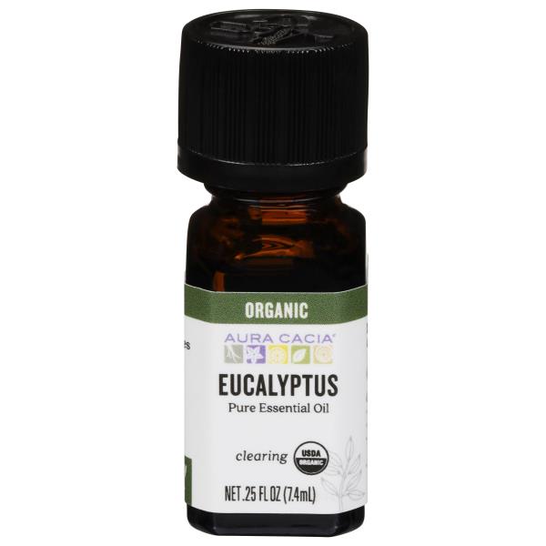 AURA CACIA Olio Essenziale Biologico Di Eucalipto Radiata – 7,4 Ml – Puro E Naturale