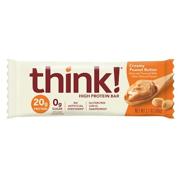 Think! think! Thin Protein Bar, Creamy Peanut Butter, Chocolate Dipped , 2.1 Oz