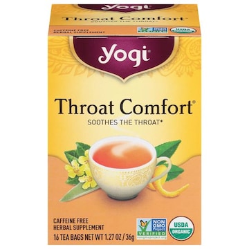 Yogi Herbal Supplement, Throat Comfort, Caffeine Free, Tea Bags