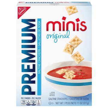 Premium Premium Original Mini Saltine Crackers, Lunch Snacks, 11 oz