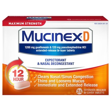 MUCINEX® Extended-Release Bi-Layer Tablets Max Strength Expectorant & Nasal Decongestant