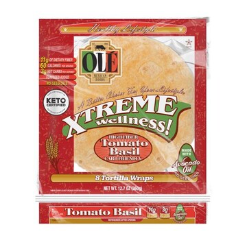 Ole Xtreme Wellness! Tomato & Basil Flour Tortillas, Keto Certified