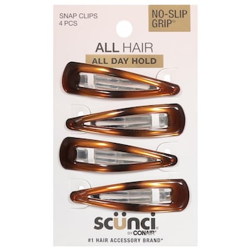 Scunci Snap Clips, No Slip Grip