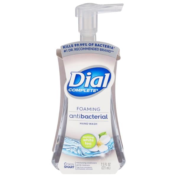 Dial Complete Hand Wash, Antibacterial, Foaming, Soothing White Tea ...