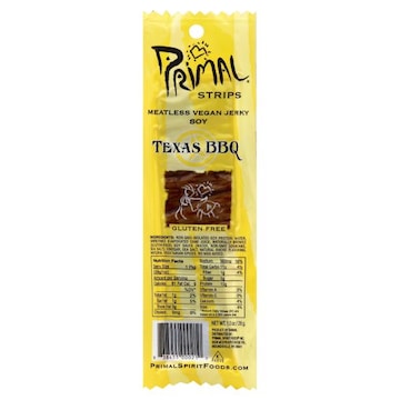 Primal Meatless Jerky Strips, Vegan, Soy, Texas BBQ