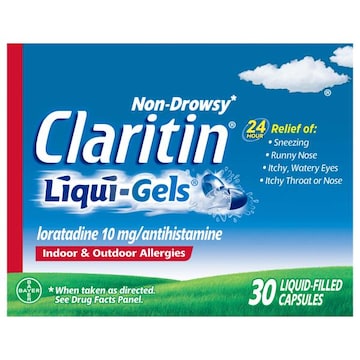 Claritin Liqui-Gels Indoor & Outdoor Allergies, Non-Drowsy, 10 mg, Capsules