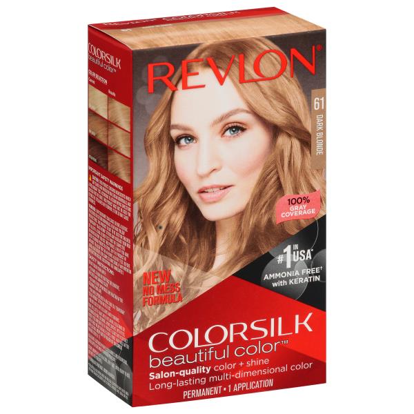 Revlon ColorSilk Beautiful Color Permanent Hair Color, Dark Blonde 61 ...