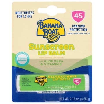 Banana Boat Sunscreen Lip Balm, Broad Spectrum SPF 45