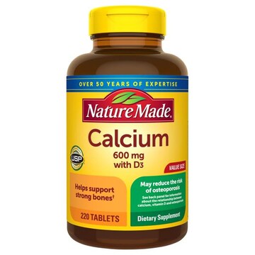 Nature Made Calcium, with D3, 600 mg, Tablets, Value Size