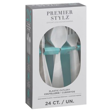 Premier Stylz Plastic Cutlery, White