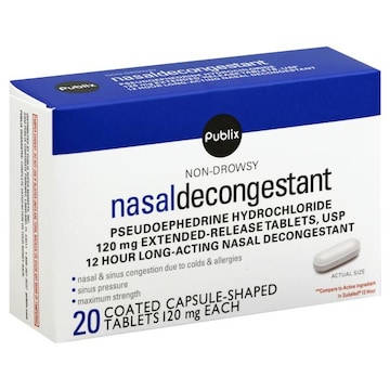Publix Nasal Decongestant, Non-Drowsy Caplets