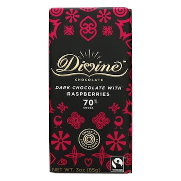 Divine Chocolate Dark Chocolate, with Raspberries