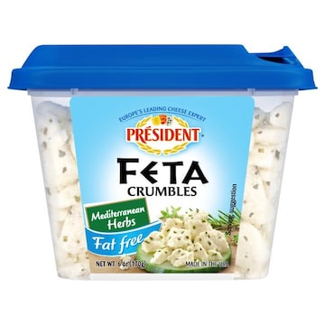 President Cheese, Fat Free, Feta, Mediterranean Herbs, Crumbles