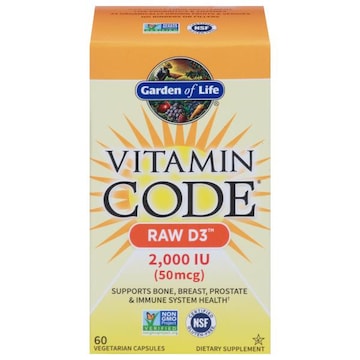 Garden of Life Vitamin Code Raw D3, 2,000 IU, Vegetarian Capsules