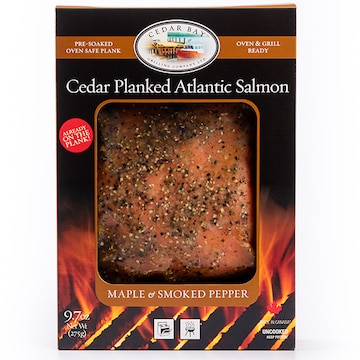 Cedar Bay Salmon, Atlantic, Cedar Planked, Maple & Smoked Pepper