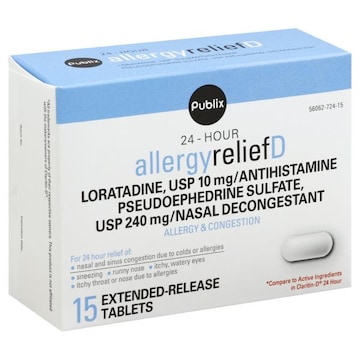 Publix Allergy Relief D, 24-Hour Extended Release Tablets