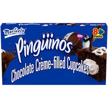 Marinela Pinguinos Shelf-Stable Chocolate Crème Filled Cupcakes, 8 packs, 11.28 oz