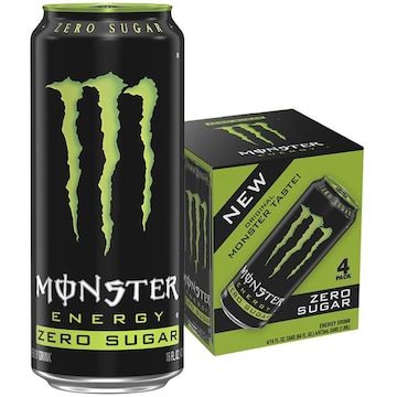 Monster Energy Monster Energy Zero Sugar Monster Energy Zero Sugar, Sugar Free Energy Drink, 4 Pack - 16 Fl Oz