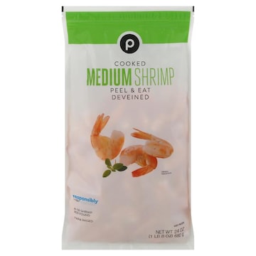 Publix Cooked Shrimp, Medium, Peel & Eat, 41-50 Shrimp/Lb, Farmed, Frozen