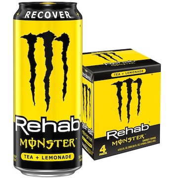 Rehab Monster MONSTER REHAB Monster Energy Rehab, Tea + Lemonade, Energy + Tea Energy Drink, 4 Pack - 15.5 Fl Oz