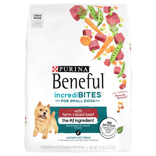 Beneful IncrediBites Dog Food with Farm Raised Beef Adult Small