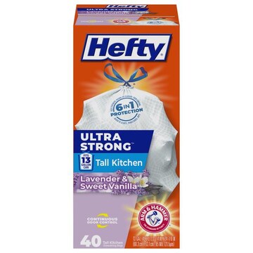 Hefty Ultra Strong 13 Gallon Lavender & Sweet Vanilla Tall Kitchen Drawstring Bags