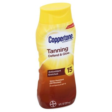 Coppertone Sunscreen, Lotion, Tanning, Defend & Glow, Broad Spectrum SPF 15