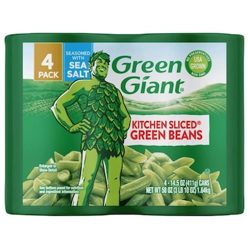 Green Giant 4 Pack Seasoned with Sea Salt Kitchen Sliced Green Beans