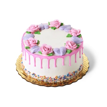 8in Vanilla Buttercream Hearts & Roses Cake Celebration Cake