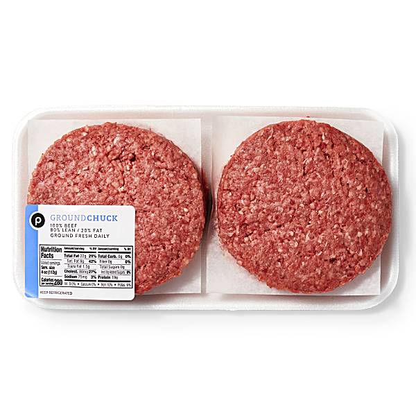 Ground Chuck Burgers Publix Beef, USDA Inspected Publix Super Markets
