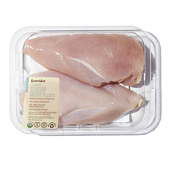 GreenWise Organic Chicken Bnls Skinless Breast Fillets, 99 Fat Free, USDA Grade A Publix