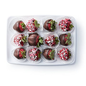 Sprinkled Love Chocolate Covered Strawberries Platter Small 12-Count