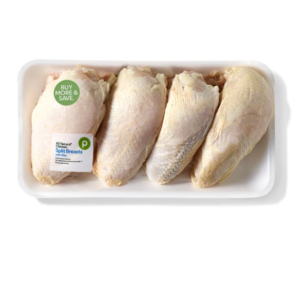 Publix Split Chicken Breasts with Ribs, Bone-In, 4lbs or More USDA
