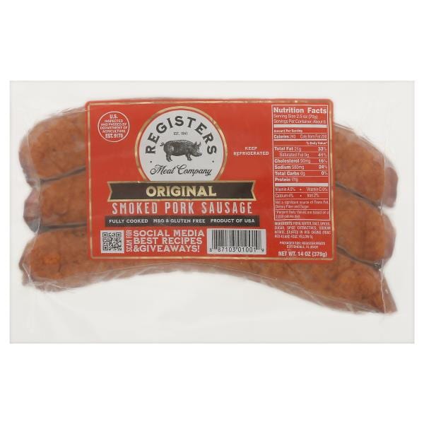 Registers Meat Company Pork Sausage Smoked Original Publix Super