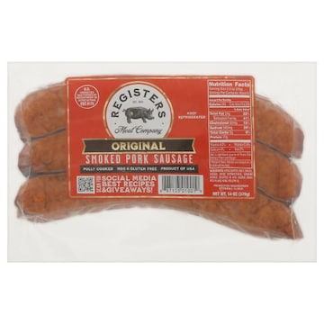Registers Meat Company Pork Sausage, Smoked, Original