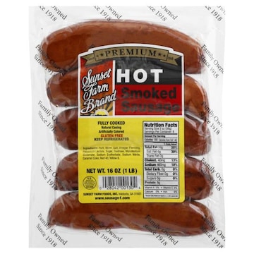 Sunset Farm Brand Smoked Sausage, Hot