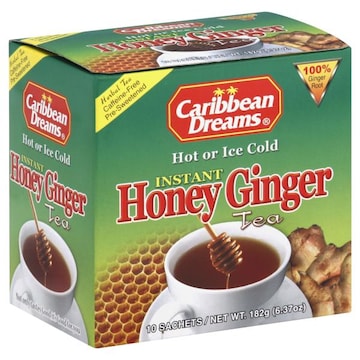 Caribbean Dreams Herbal Tea, Instant, Honey Ginger, Sachets