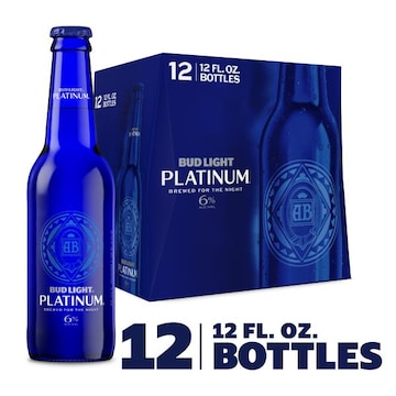 Bud Light Platinum Platinum Beer, 12 Pack Beer, 12 FL OZ Bottles, 6% ABV