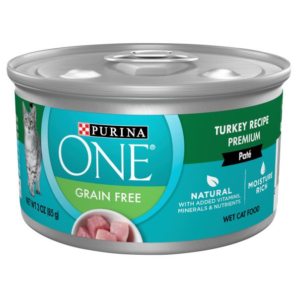 Purina One Cat Food Turkey Recipe Grain Free Premium Wet Pate