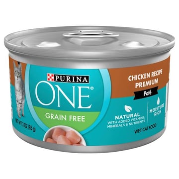 Purina One Cat Food, Chicken Recipe Premium, Pate, Grain Free, Wet