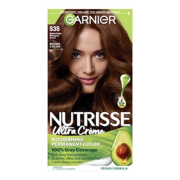 Garnier Nutrisse Nourishing Hair Color Creme 535 Med Gold Mahogany Brown (Chocolate Caramel)